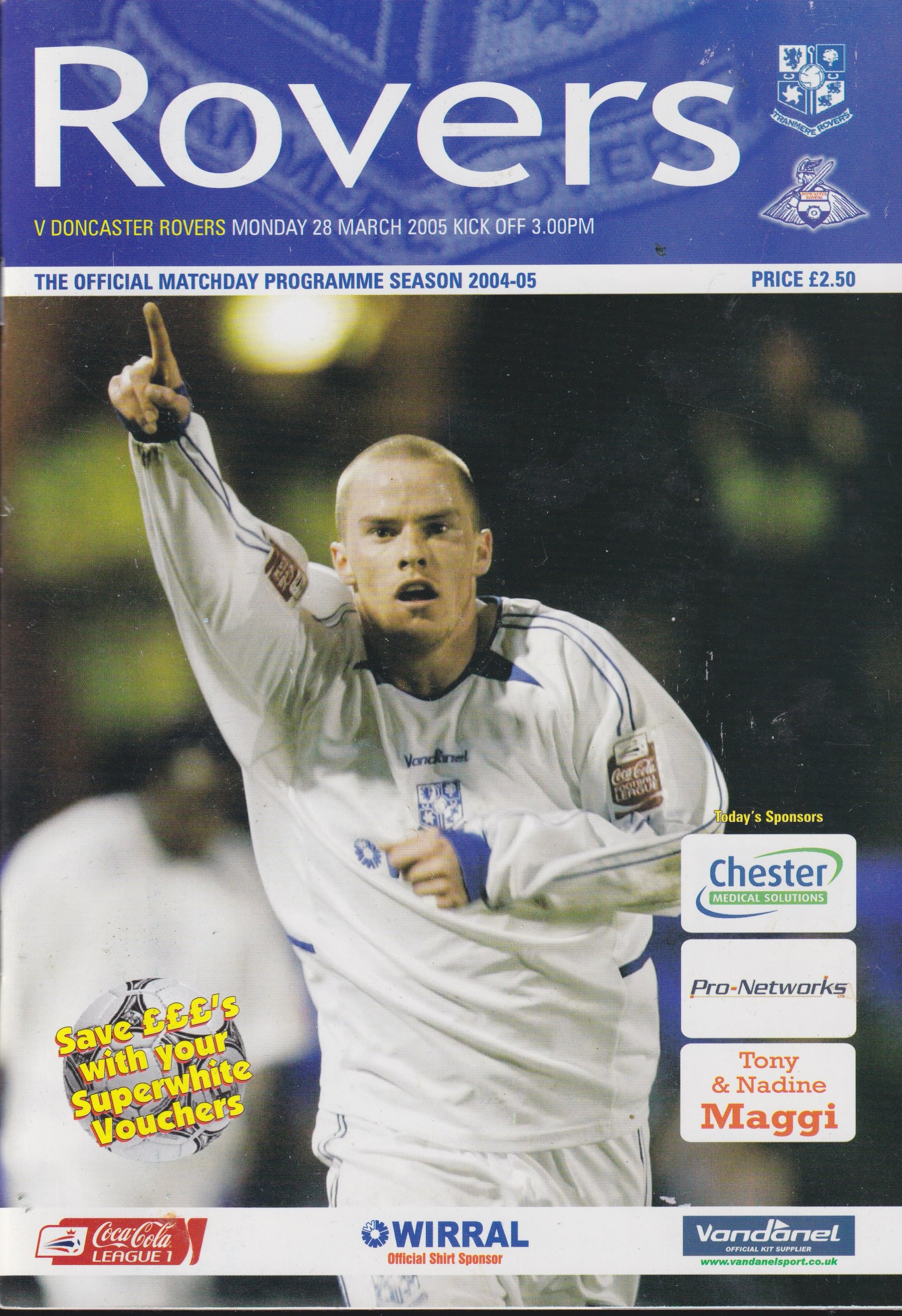 Tranmere Rovers v Doncaster Rovers match programme